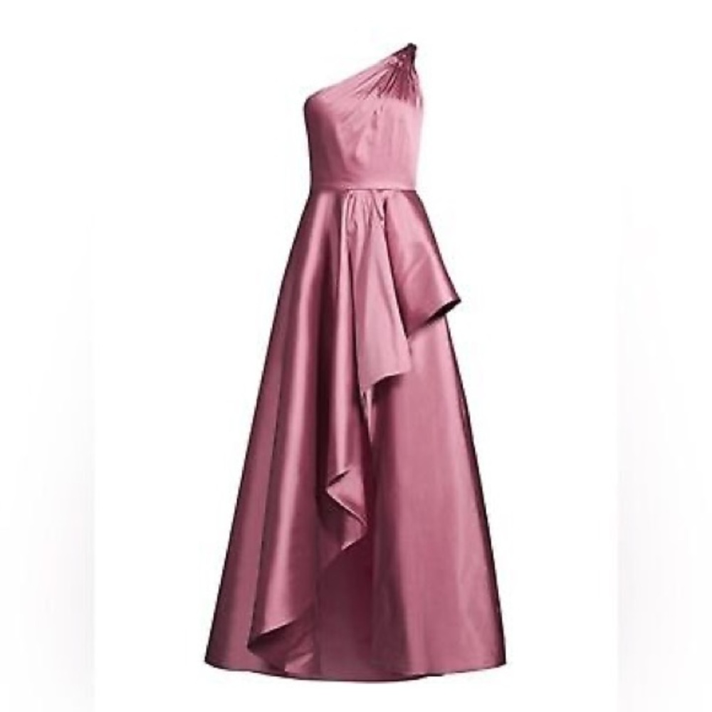 NWT $450 Jay Godfrey Margaret Taffeta Ruffle One Shoulder Gown in Peony Size 4